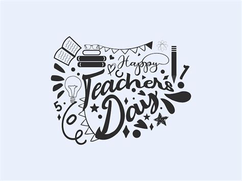 creative teachers day calligraphy, Premium vector