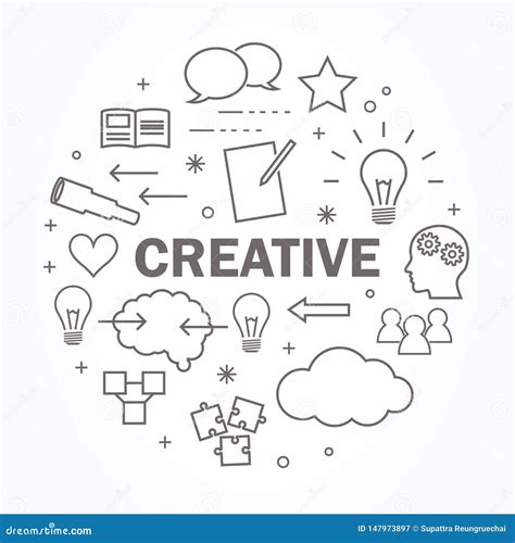 creativity thin line icon, Premium vector