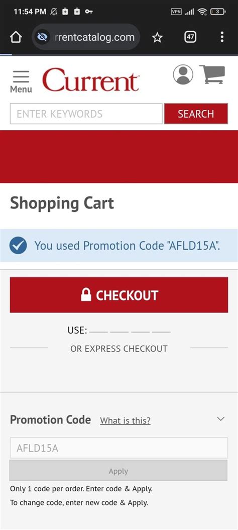 Current Catalog Discount Code