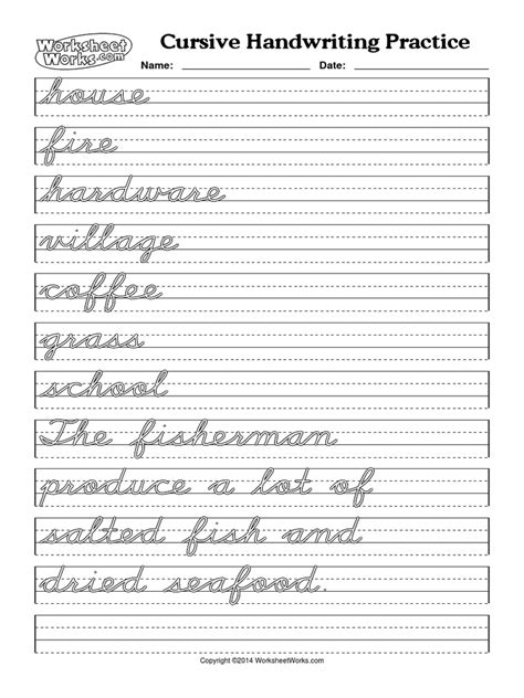 cursive writing grade 2, Cursive writing worksheet grade 2