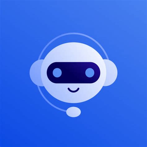 customer care bot logo, Customer support service chat bot. chat bot logo design concept stock