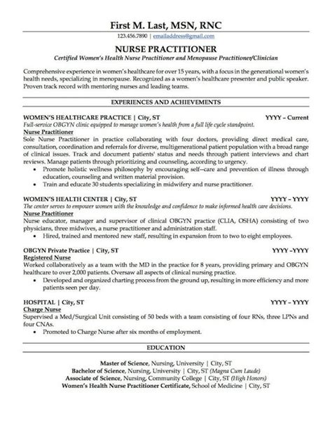 Cv Template Nurse Practitioner