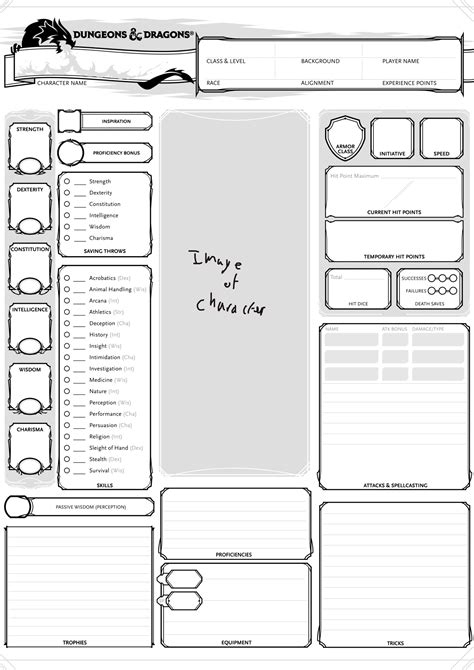 D D Character Sheet Templates