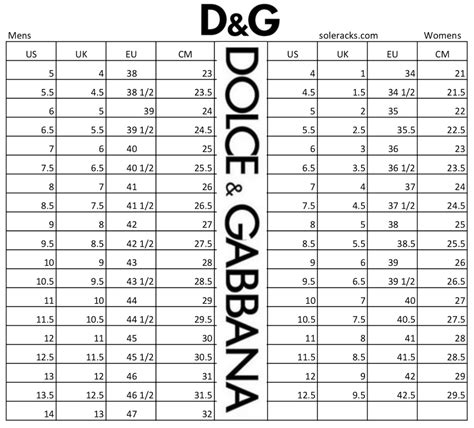 D G Size Chart