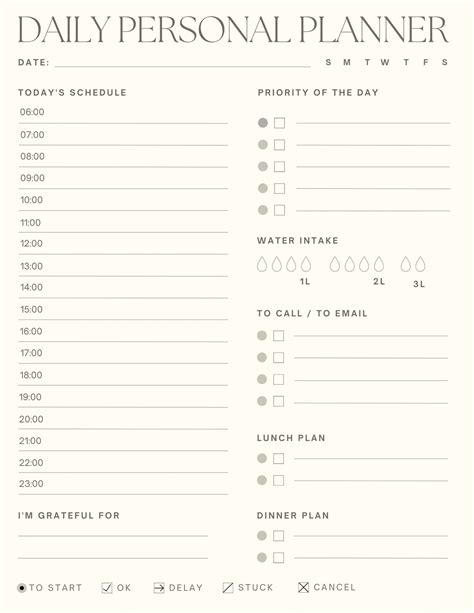 Daily Planner Template Free