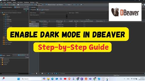dark mode in dbeaver, Dbeaver dark theme