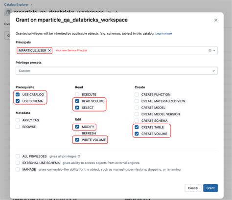 Databricks Catalog Permissions