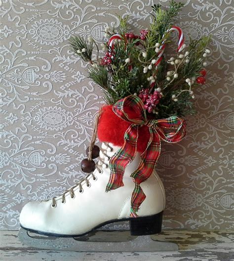 decorated ice skates for christmas