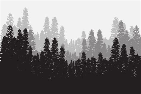 design for background silhouette, Gradient vecteezy. Silhouette forest landscape, flat design with gradient, vector