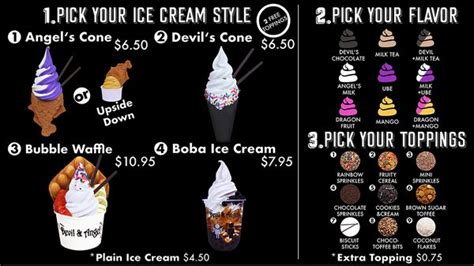 devil and angel ice cream menu