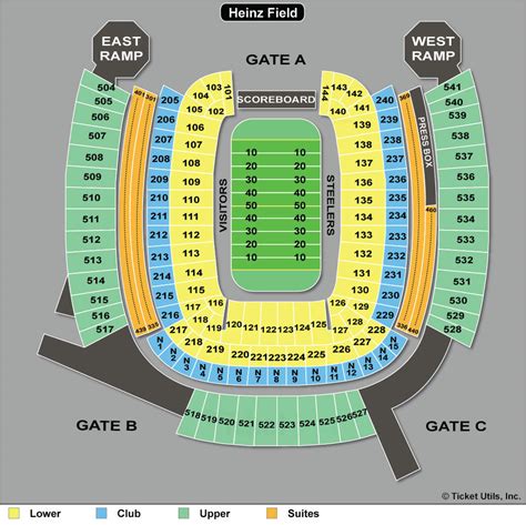 diagram of seating in heinz field 