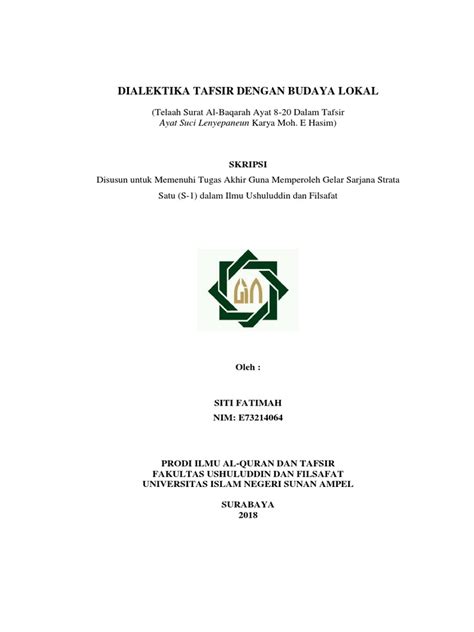 DIALEKTIKA TAFSIR DENGAN BUDAYA LOKAL PDF Download