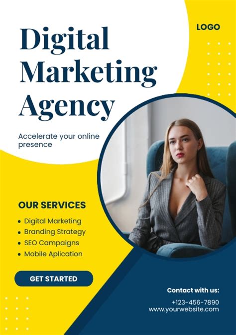 digital marketing template design, Free digital marketing a4 flyer design template – graphicsfamily