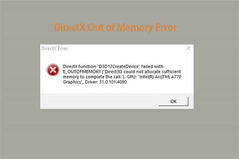 directx function error out of memory, How to fix 