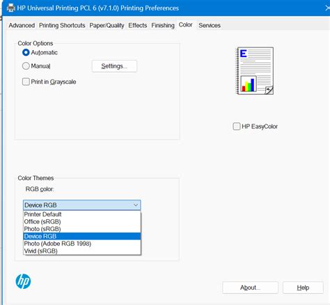 disable color management on hp printer, Solved: how do i disable color management for hpenvy4500?