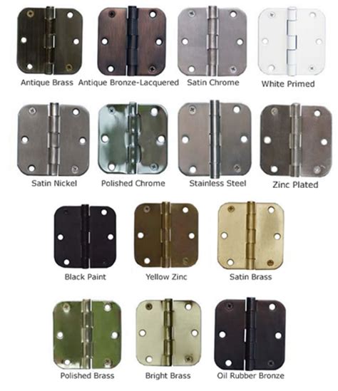 door hinge color chart, Door hardware finish color chart