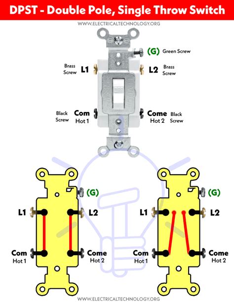 double pole single throw switch wiring diagram 