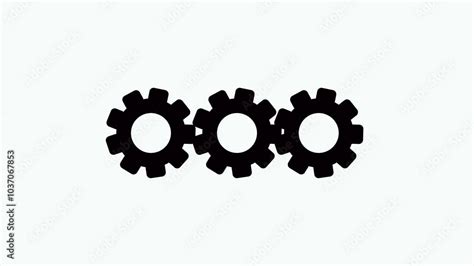 double settings icon, Two settings cogwheels