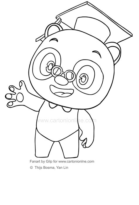 dr panda coloring pages, Disegno 1 di dr panda da colorare. Panda stampare