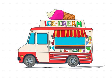 drawing of ice cream truck