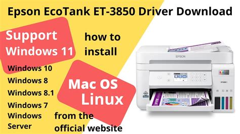 driver epson et 3850, Epson ecotank et-3850 driver & manual download