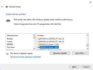 driver epson lx800, Epson lx310 dot matrix printer
