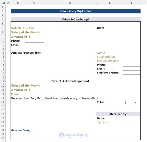 driver salary bill format, 445004939 driver salary receipt docx