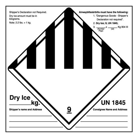 dry ice shipping label