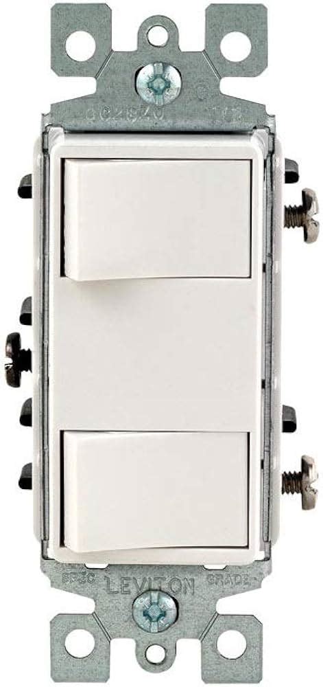 dual decora switch, Leviton 15 amp white decora dual switch. Leviton dual decora