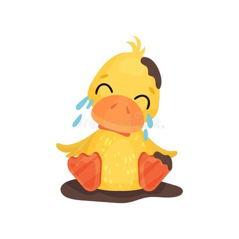 duck/mud crying, Mud puddle duckling sitting pollito huevo saliendo ilustraciones patito iconos amarillo charco personaje pequeño sentado. Cute little yellow duckling character sitting in a mud puddle and