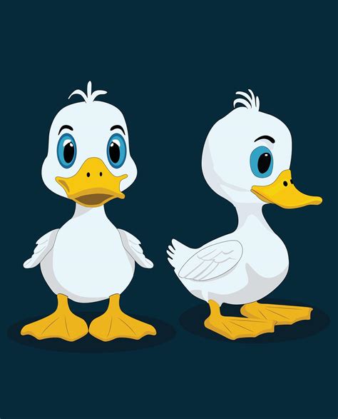 duck front view cartoon, Duckling front view. farm animal in cartoon style stock vector image