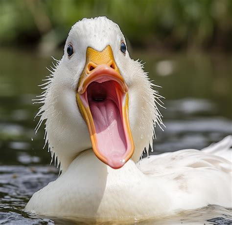 duck front view open mouth, Duck mouth open