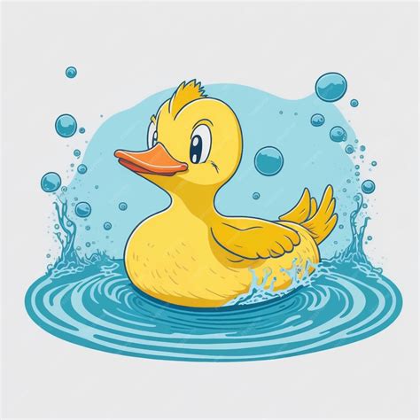 duck swimming white background, Premium photo