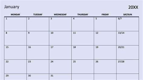 Editable Printable Monthly Calendar
