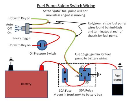 electric fuel pump switch wiring diagram 