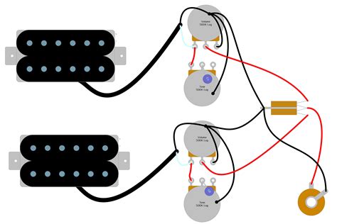electric guitar humbucker wiring diagram only 
