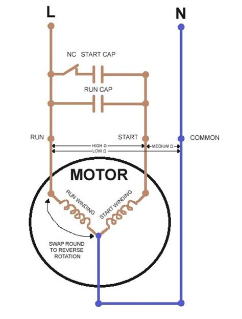 electric motor with capacitor wiring schematic 