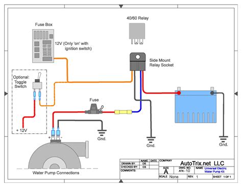 electric water pump relay wiring diagram 