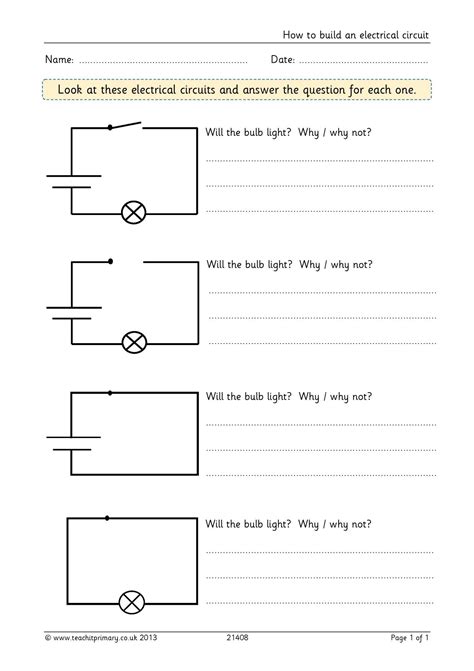 electrical circuit diagram worksheet 