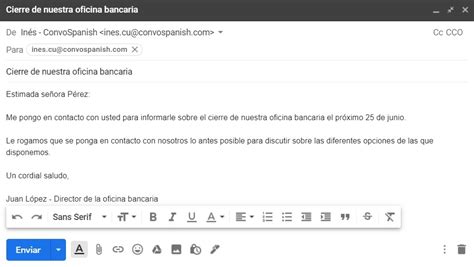 Email Template In Spanish