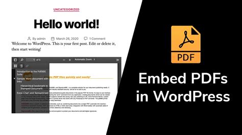 embed pdf on wordpress, How to embed a pdf in wordpress?