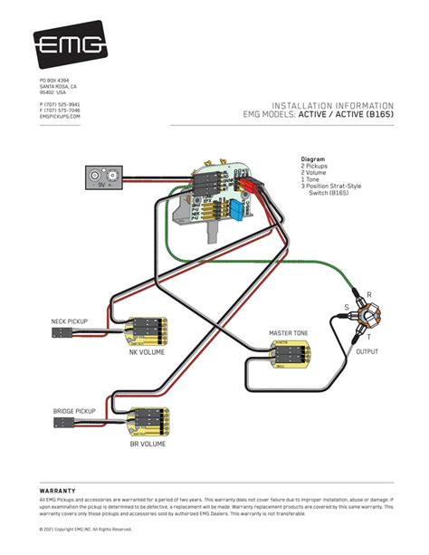 emg active pickup wiring diagram 