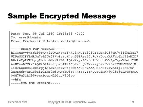 encryption message example, Sample encrypted message. Encrypted message sample avolio talks legacy invited usenix