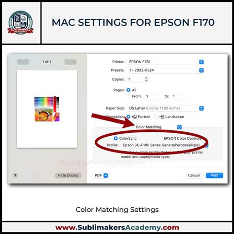epson f170 color management settings, 