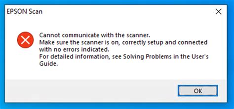 epson scanner says communication error, Why does my epson scanner says communication error?