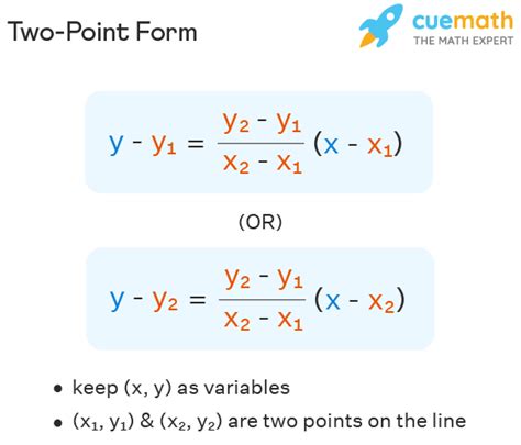 equation of straight line two-point form, Two point form