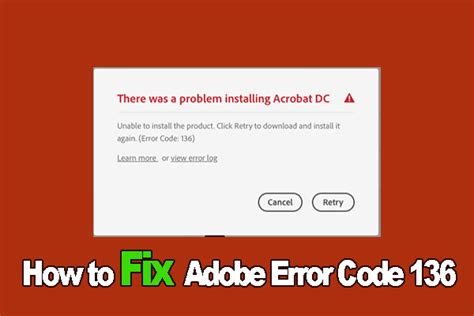 error code 136 when installing adobe, How to fix error 501 when installing adobe apps on mac