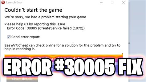 error code 30005, How to fix easy anti-cheat error 30005 (create file failed with 32