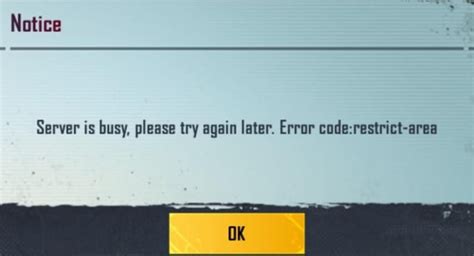 error code restrict area bgmi gameloop, Bgmi error code restrict area server is busy please try again later