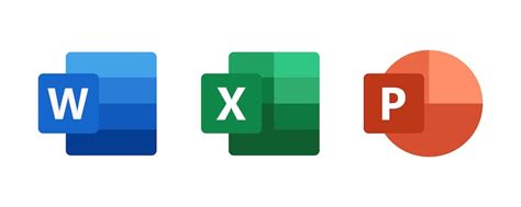 excel ppt word logo no background, Microsoft word, ms excel and ms powerpoint logo icon transparent png